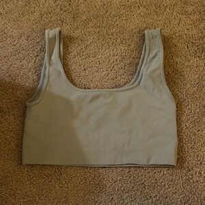 SET Active Ribbed Crop Top in Light Gray